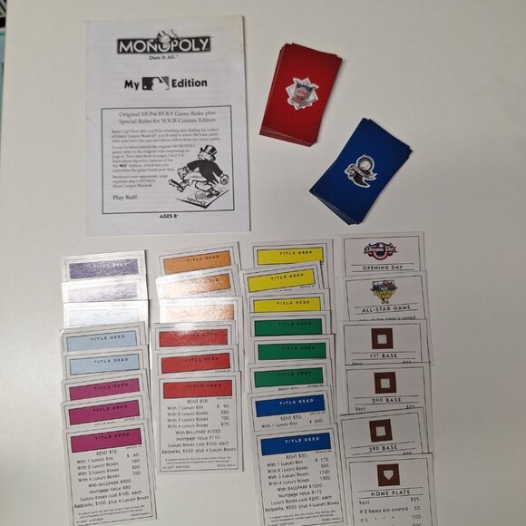 Monopoly My MLB 2006 Board Game Replacement Deed Cards Instructions Blank Custom - Picture 8 of 8